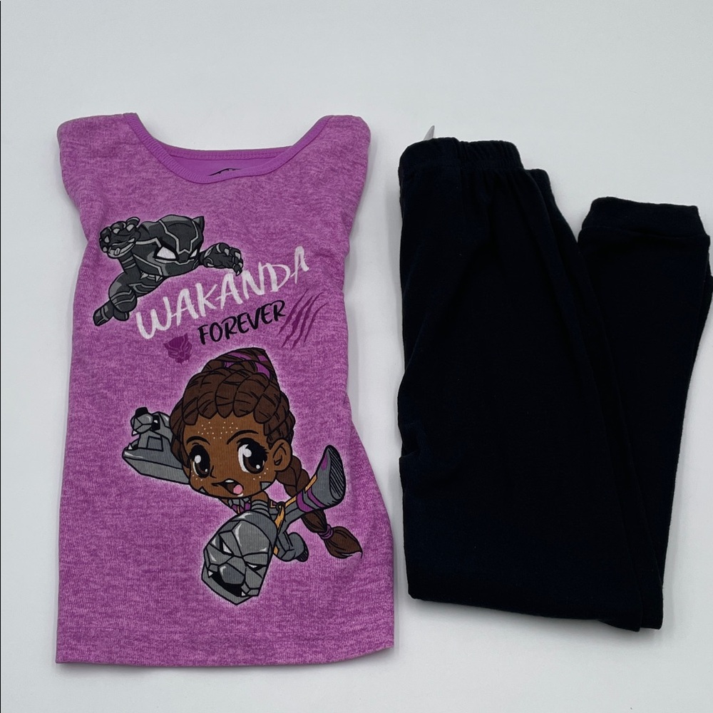 Marvel Purple and Black Wakanda Forever Kids Pajamas Christmas PJs Black Panther